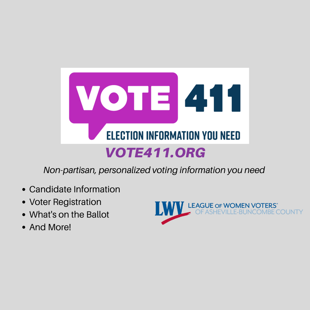 VOTE411.ORG IS UP! - League Of Women Voters Asheville - Buncombe